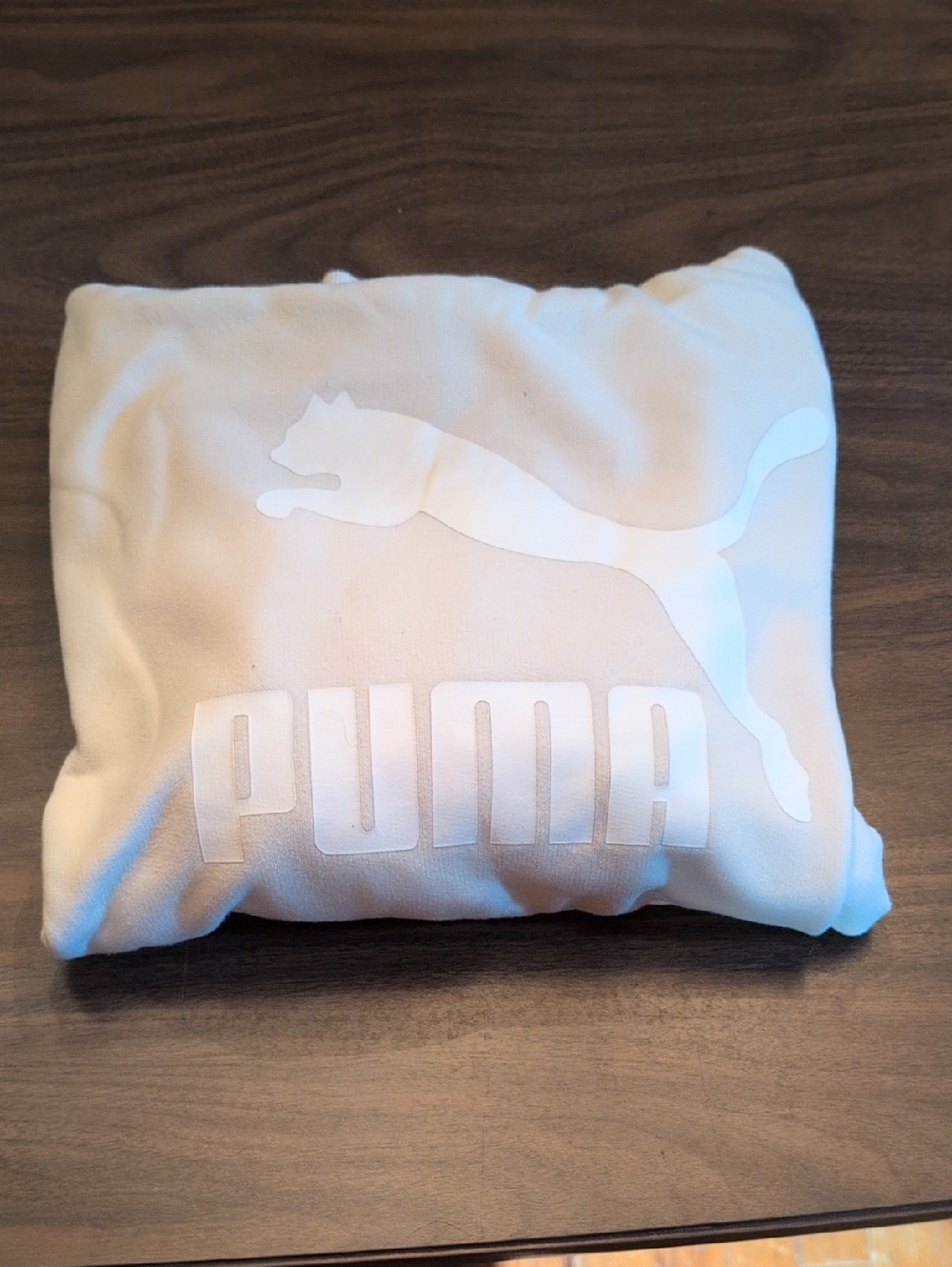Puma White Pullover Hoodie with Large Logo